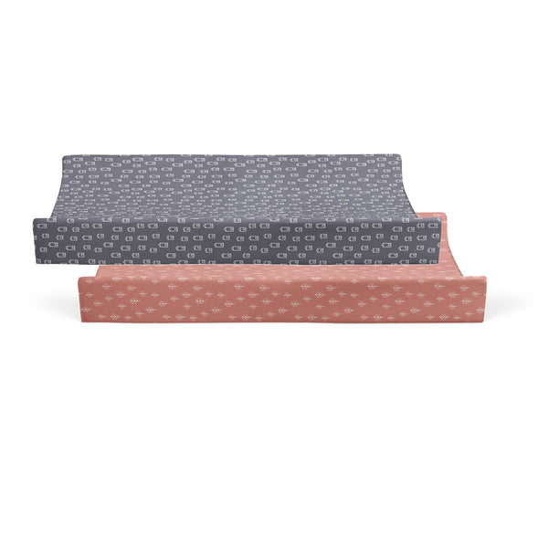 Nordic 2pk Waterproof Change Pad Covers Charcoal/Clay