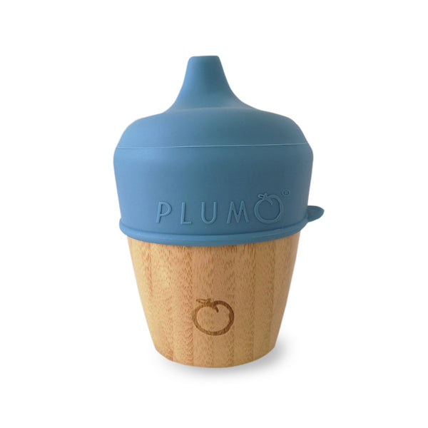 Plum Bamboo and Silicone Sippy Cup & Suction Bowl Bundle - Teal
