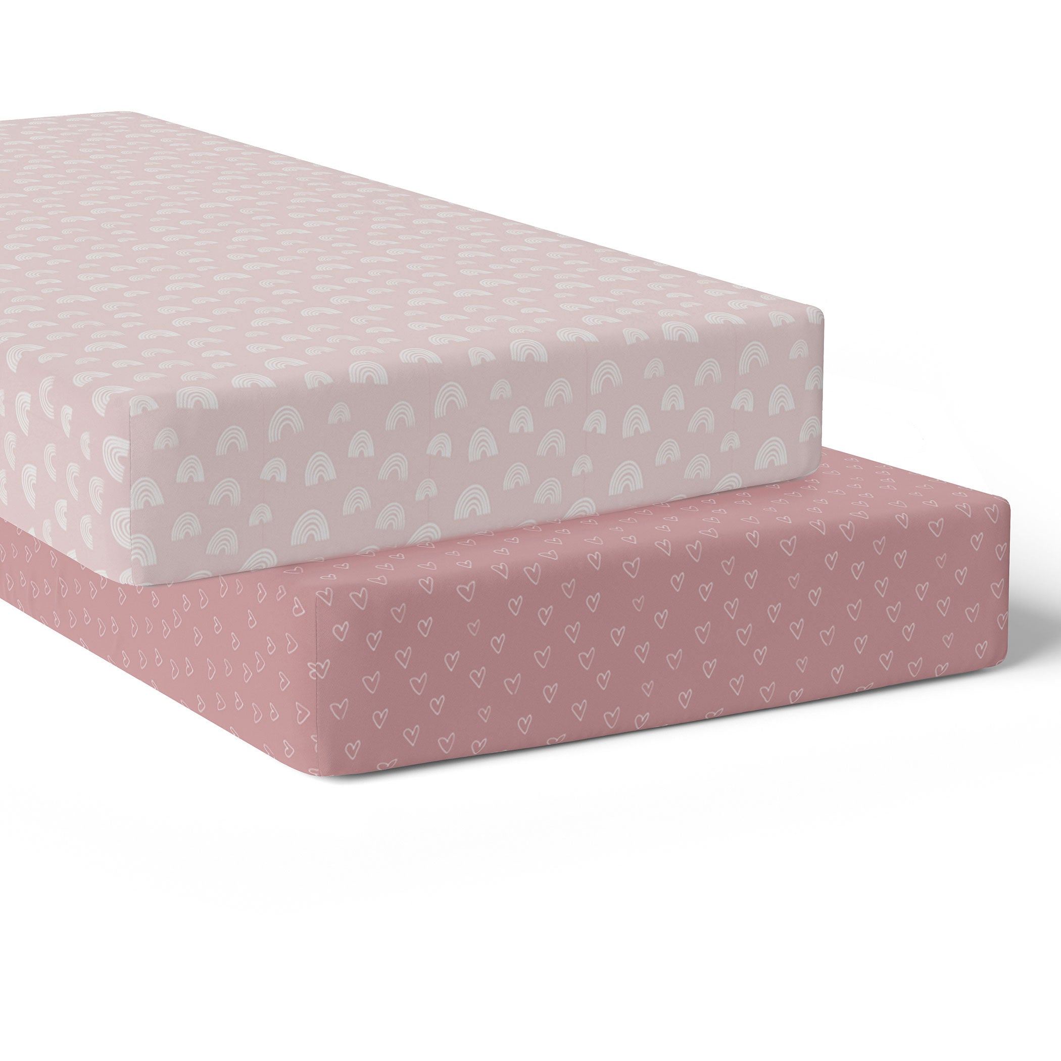 Nordic 2pk Jersey Cot Fitted Sheets Dusty Berry/Rose