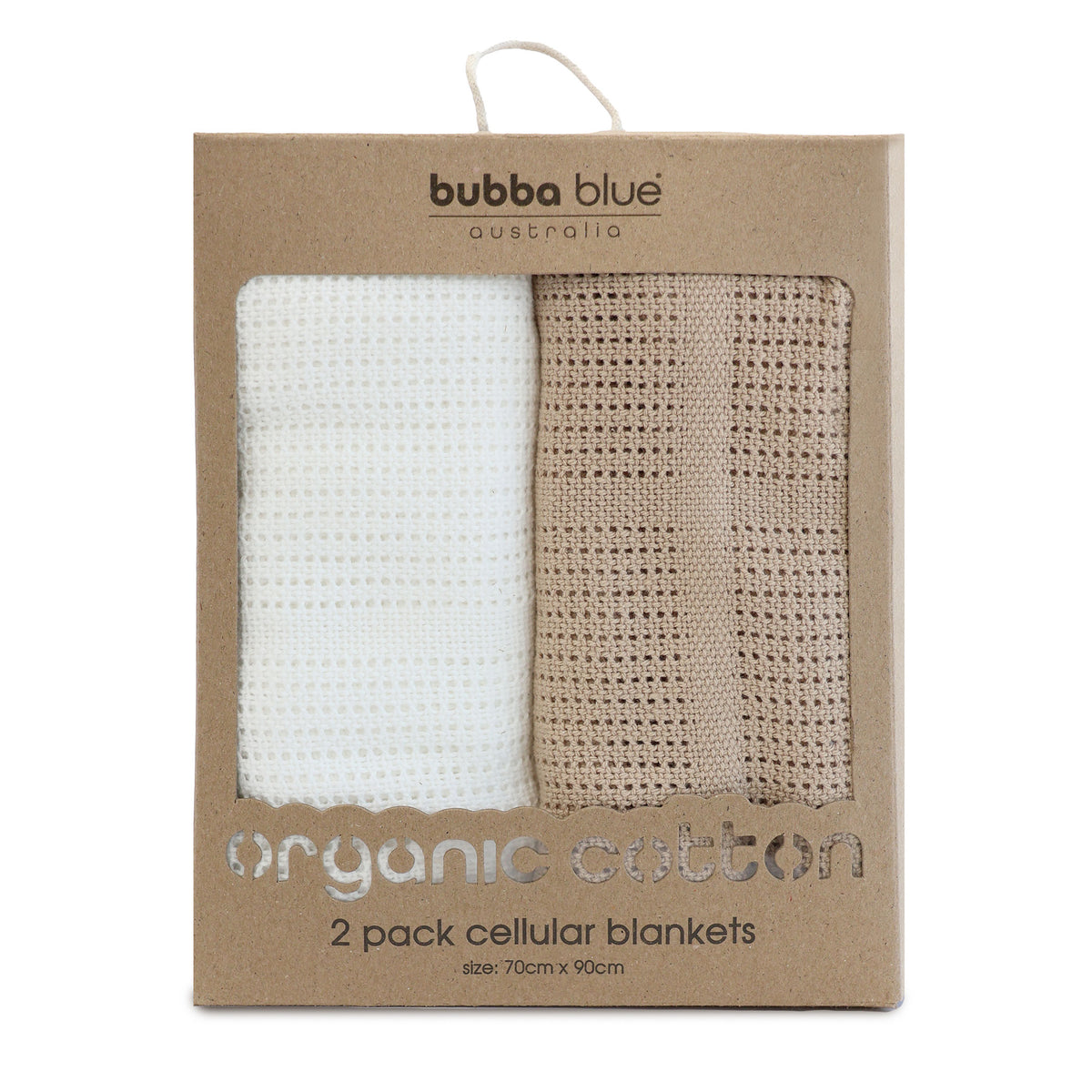 Organic Cotton 2pk Cellular Blanket - Chestnut - Bubba Blue Australia