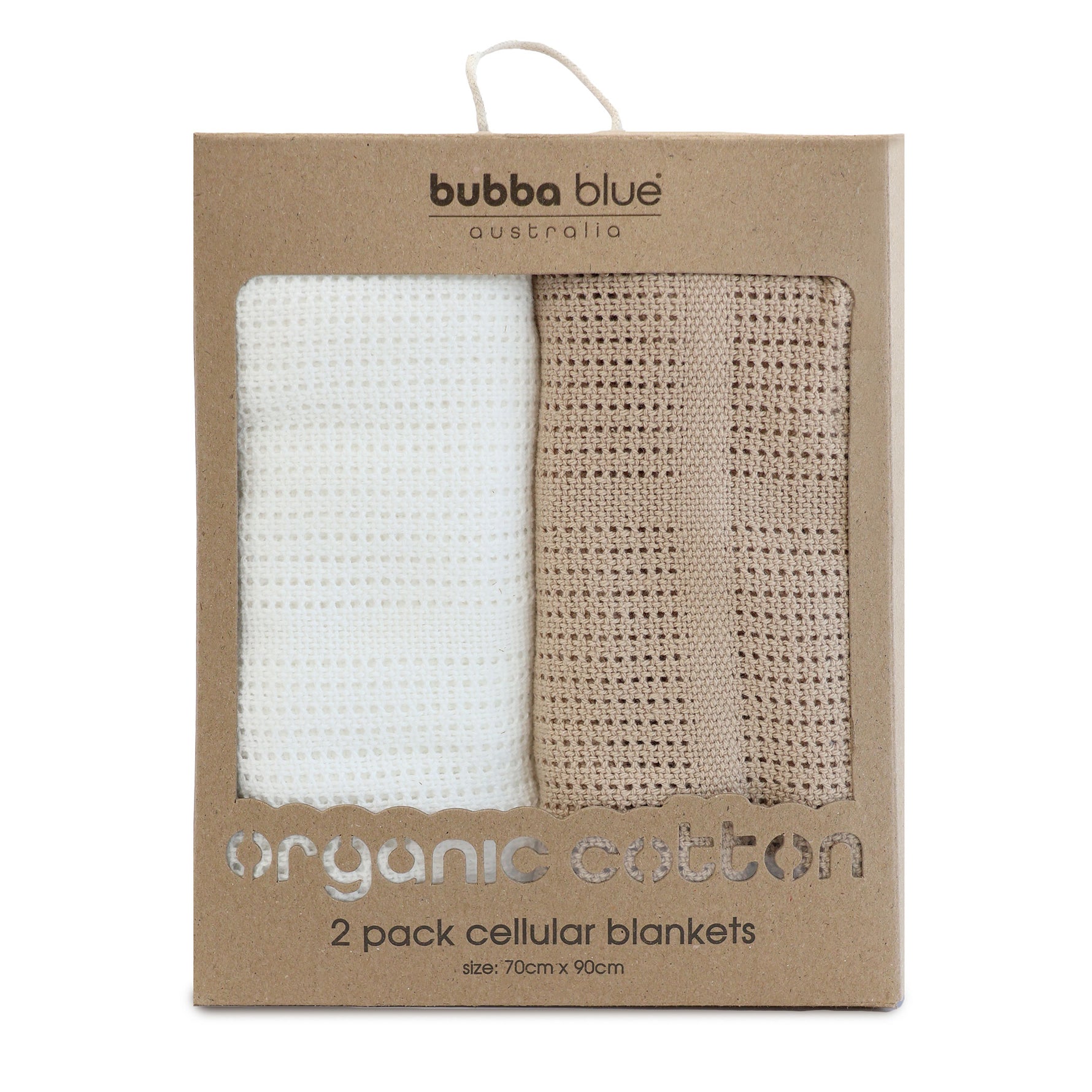 Organic Cotton 2pk Cellular Blanket - Chestnut - Bubba Blue Australia