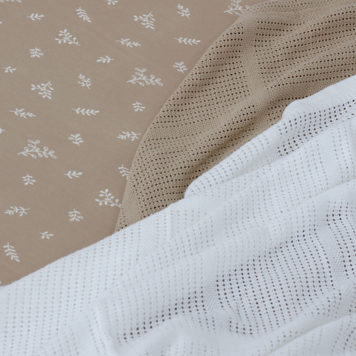 Organic Cotton 2pk Cellular Blanket - Chestnut - Bubba Blue Australia