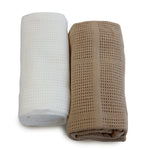 Organic Cotton 2pk Cellular Blanket - Chestnut - Bubba Blue Australia