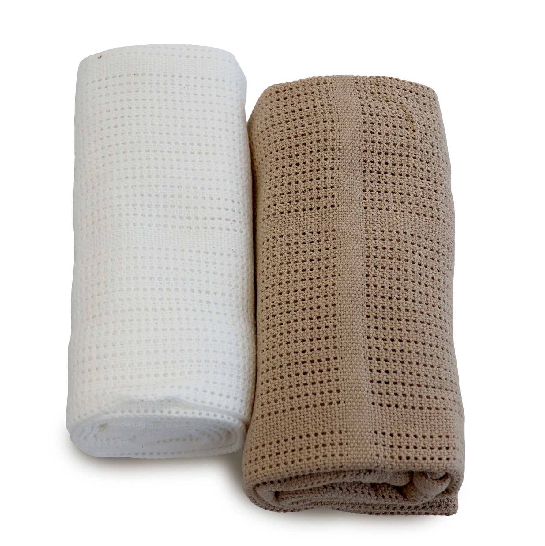 Organic Cotton 2pk Cellular Blanket - Chestnut - Bubba Blue Australia