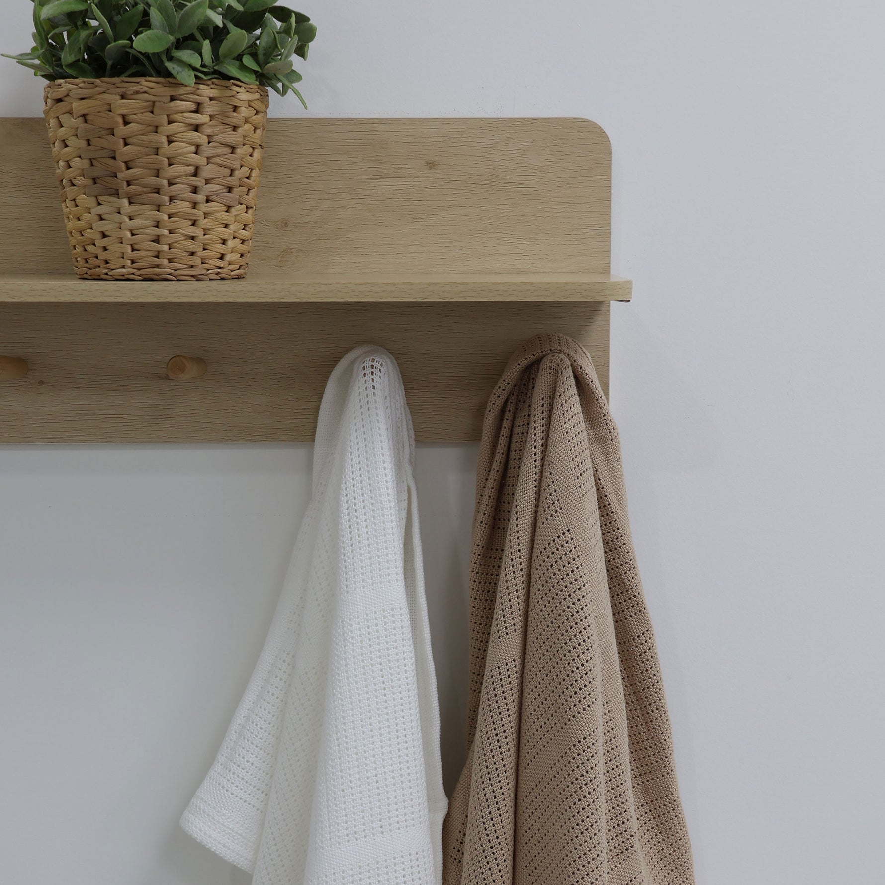 Organic Cotton 2pk Cellular Blanket - Chestnut - Bubba Blue Australia