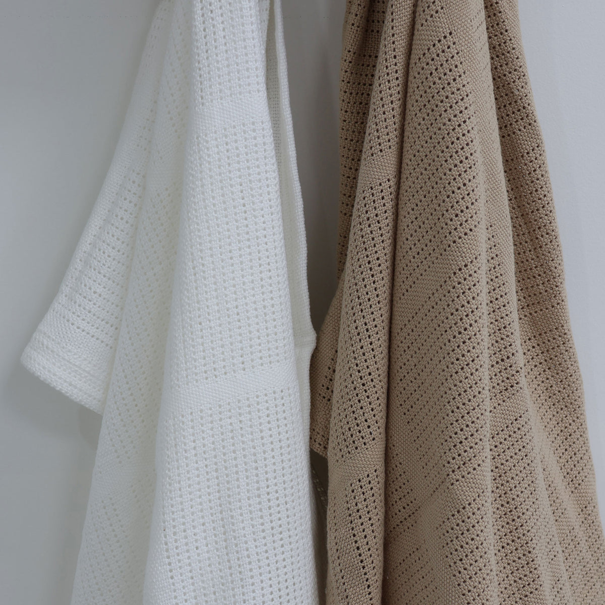 Organic Cotton 2pk Cellular Blanket - Chestnut - Bubba Blue Australia