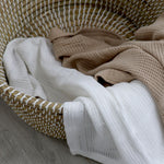 Organic Cotton 2pk Cellular Blanket - Chestnut - Bubba Blue Australia