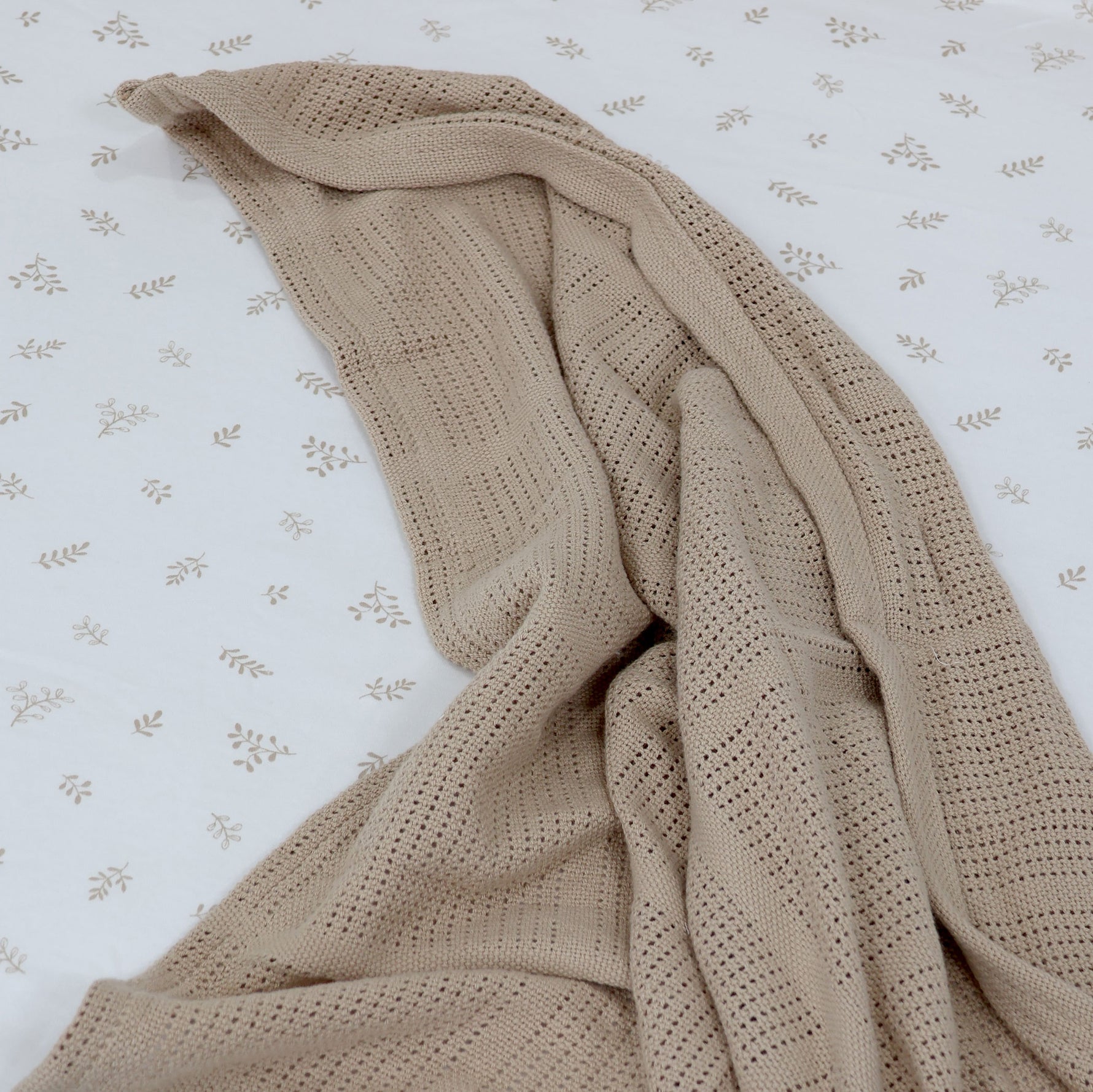 Organic Cotton 2pk Cellular Blanket - Chestnut - Bubba Blue Australia