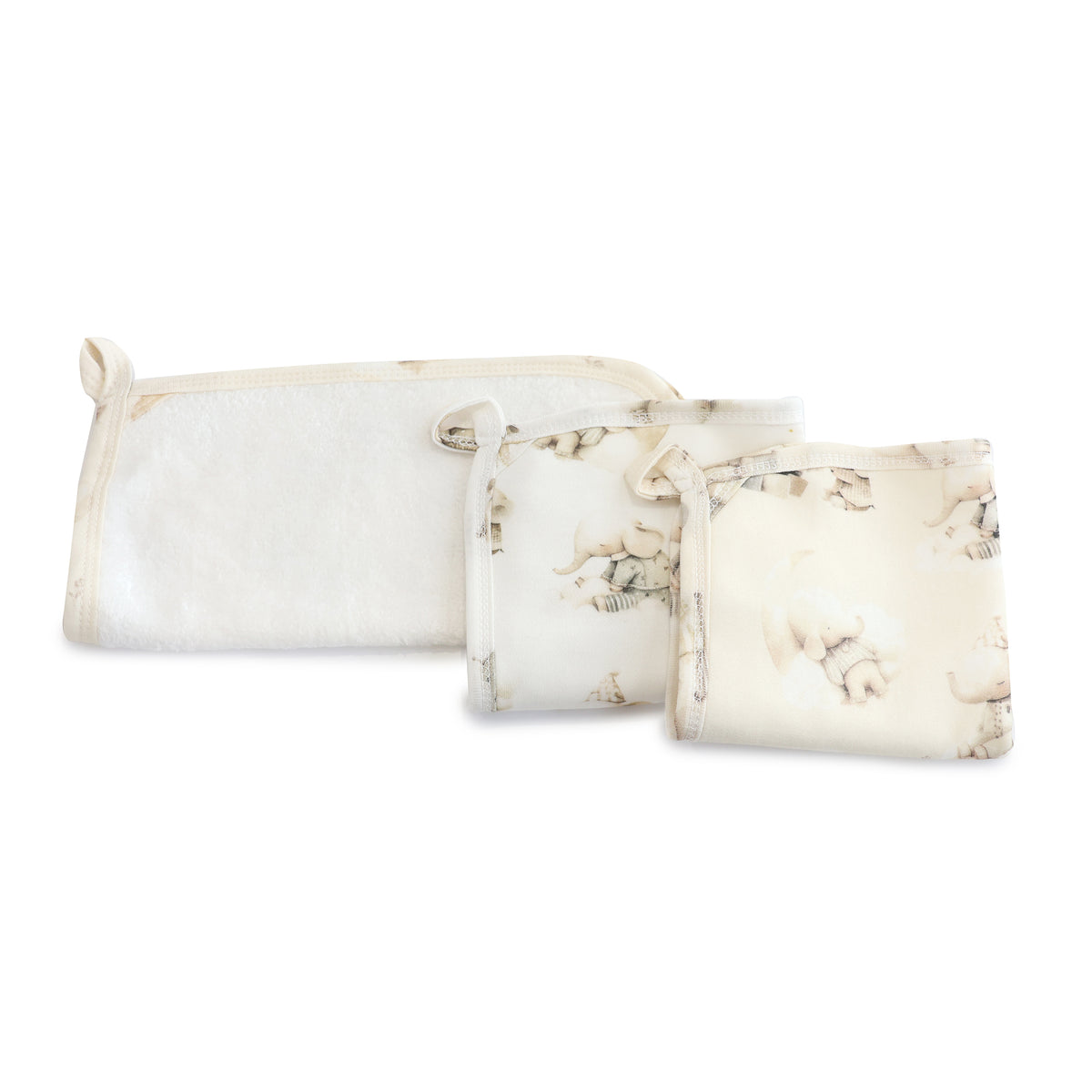 Elephant Bedtime 3pk Wash Cloths - Bubba Blue Australia