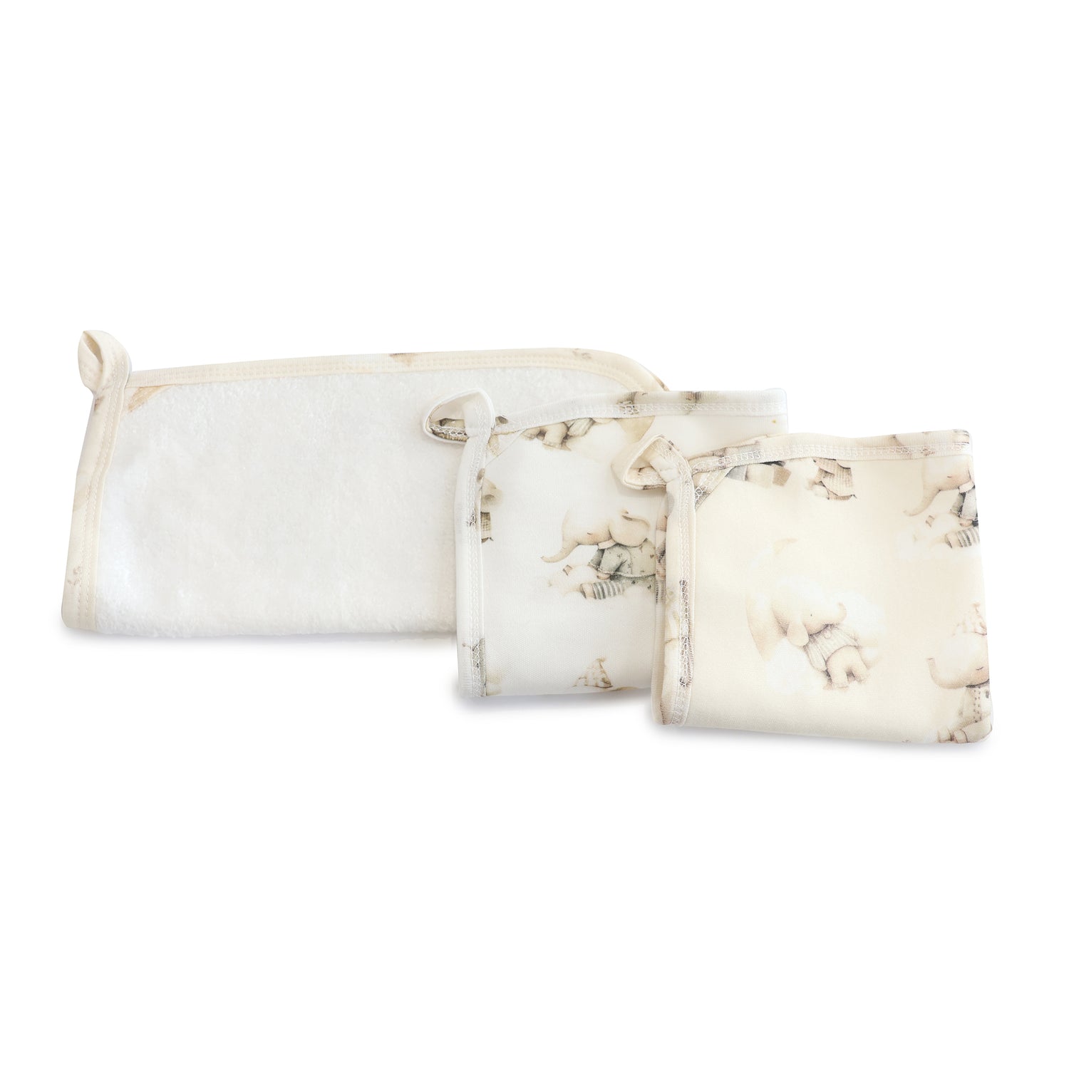 Elephant Bedtime 3pk Wash Cloths - Bubba Blue Australia
