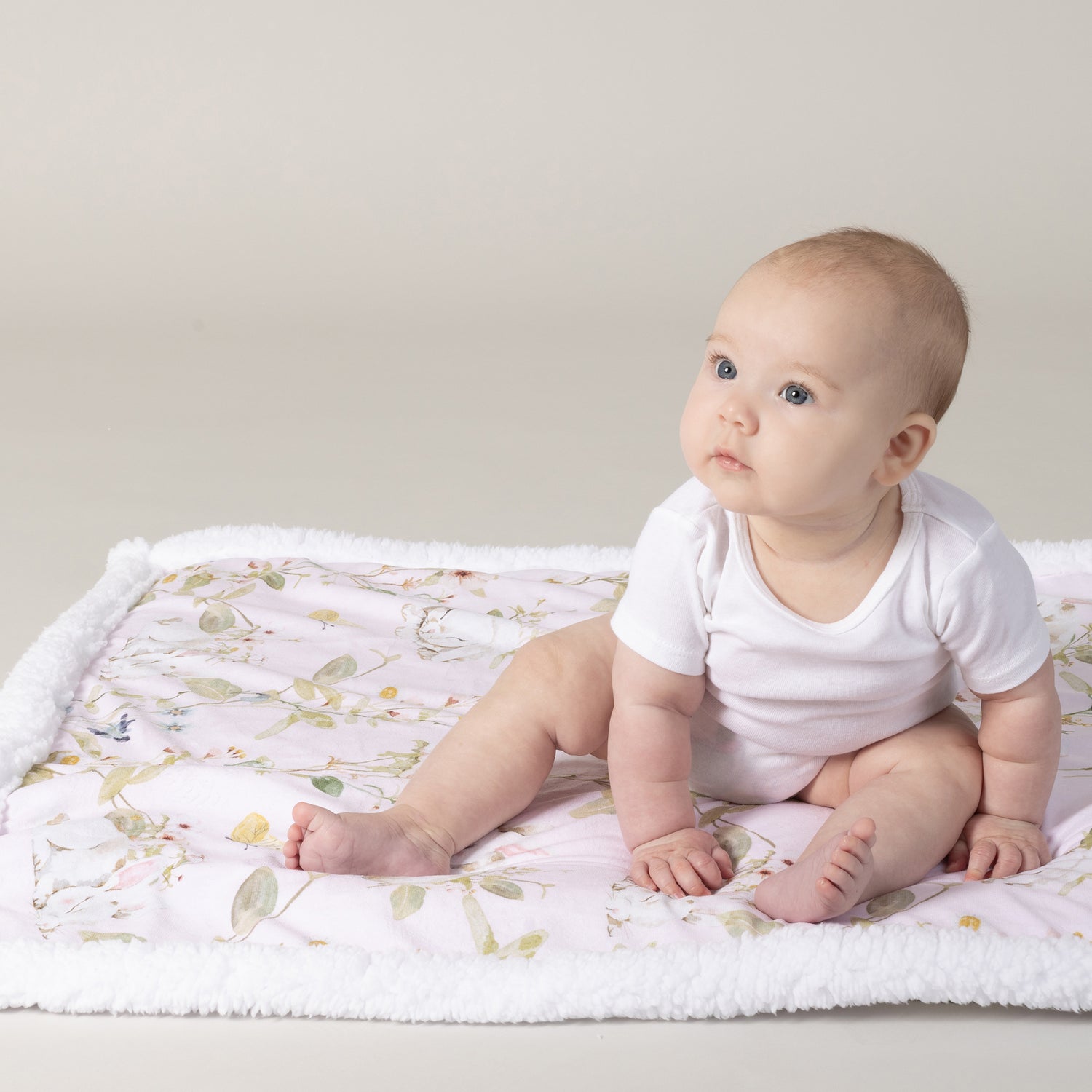 Sleeping Bunny Reversible Fleece Cuddle Blanket - Bubba Blue Australia