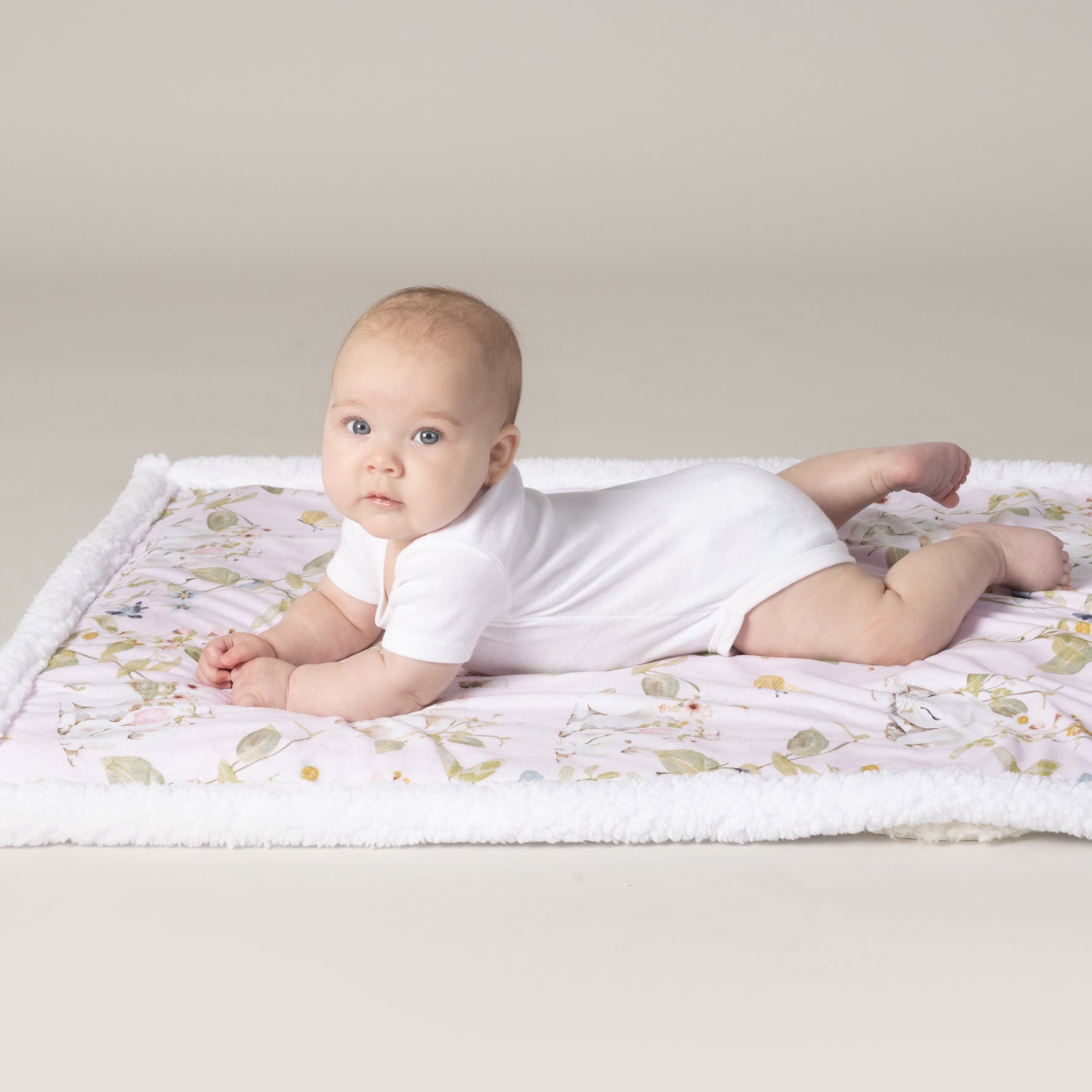 Sleeping Bunny Reversible Fleece Cuddle Blanket - Bubba Blue Australia