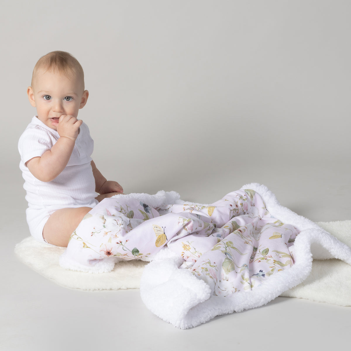 Sleeping Bunny Reversible Fleece Cuddle Blanket - Bubba Blue Australia
