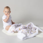 Sleeping Bunny Reversible Fleece Cuddle Blanket - Bubba Blue Australia