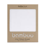 Bamboo White Cot Fitted Sheet - Bubba Blue Australia
