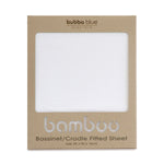 Bamboo White Bassinet / Cradle Fitted Sheet - Bubba Blue Australia
