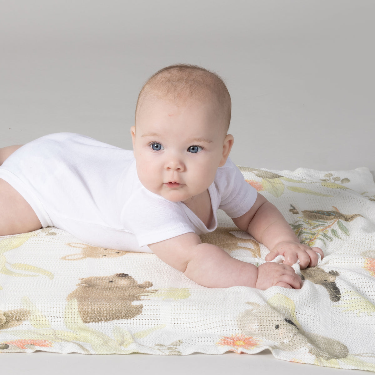 Aussie Animals Cellular Blanket - Bubba Blue Australia