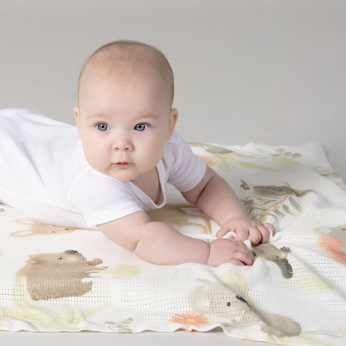 Aussie Animals Cellular Blanket - Bubba Blue Australia