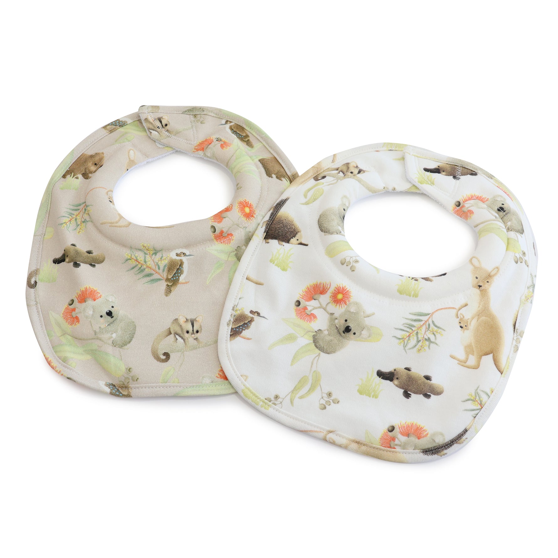 Aussie Animals 2pk Dribble Bibs - Bubba Blue Australia