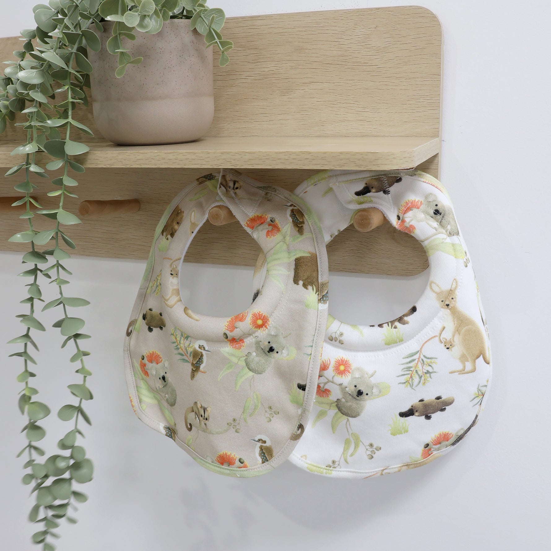 Aussie Animals 2pk Dribble Bibs - Bubba Blue Australia