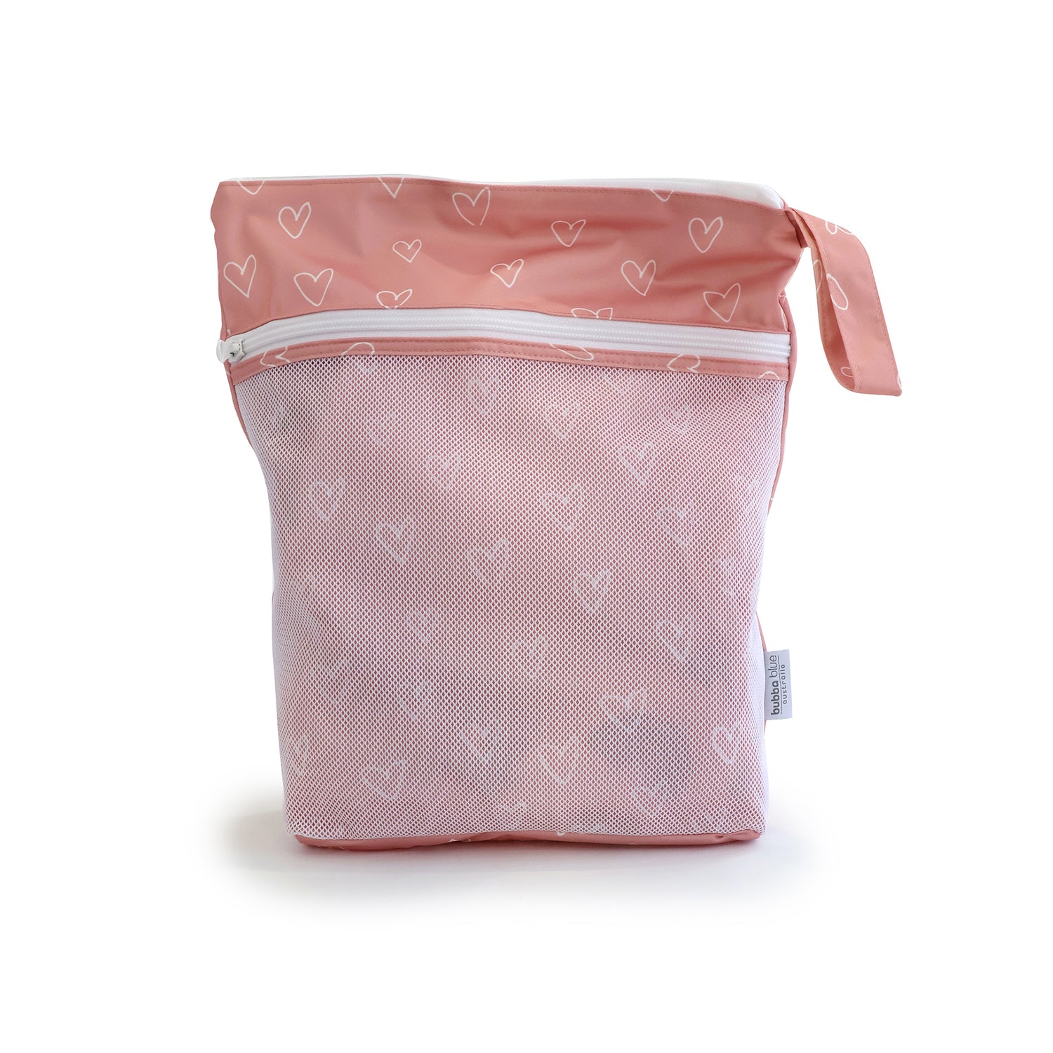 Nordic 2pk Wet/Dry Bags Bundle Berry Hearts - 25x28cm & 30x35cm - Bubba Blue Australia