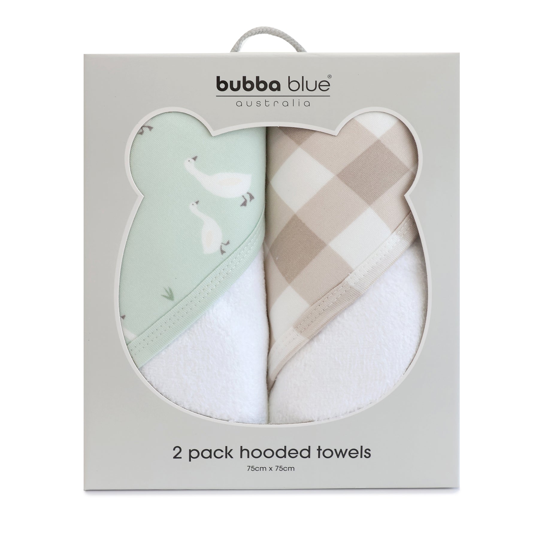 Provincial 2pk Hooded Towel - Olive/Taupe - Bubba Blue Australia