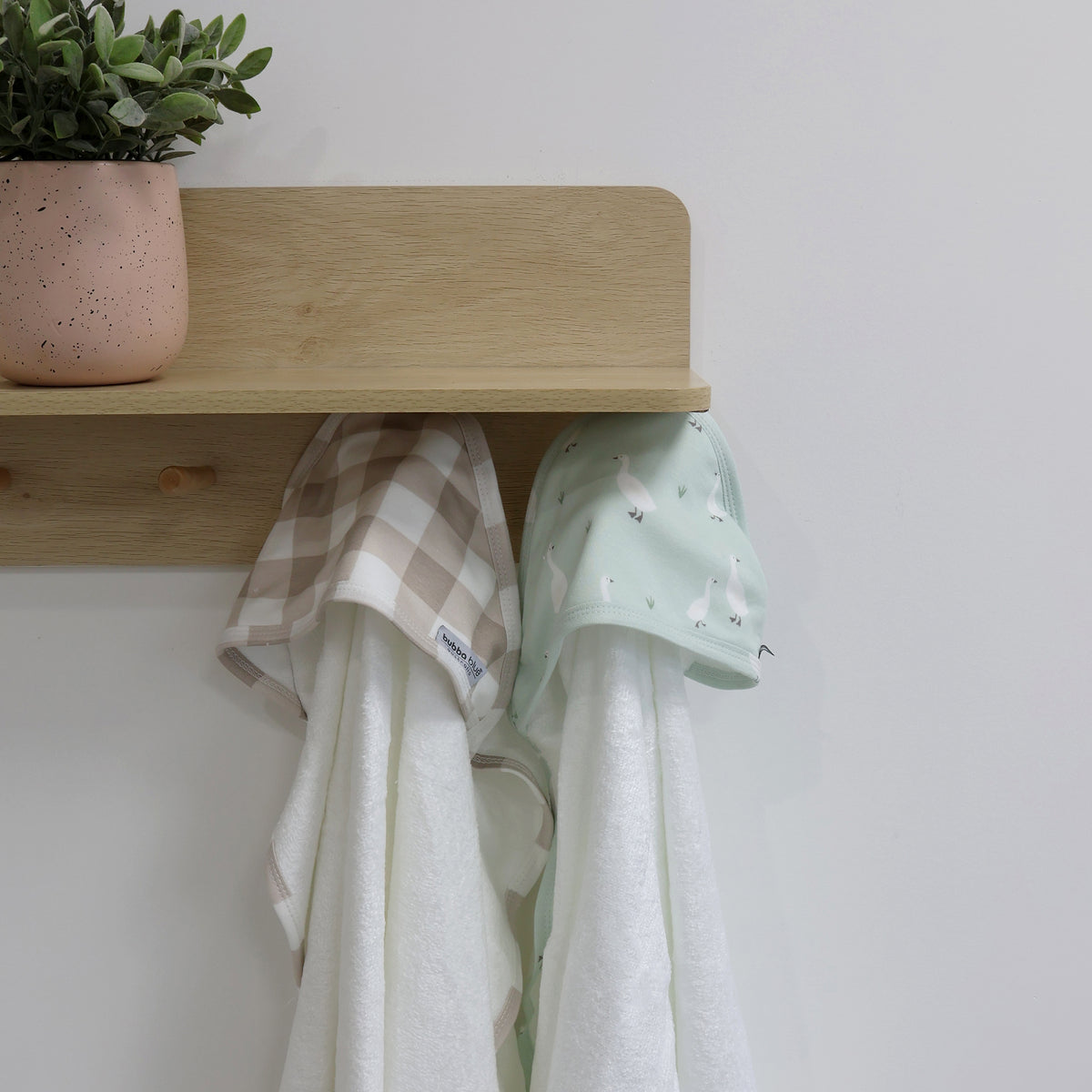 Provincial 2pk Hooded Towel - Olive/Taupe - Bubba Blue Australia