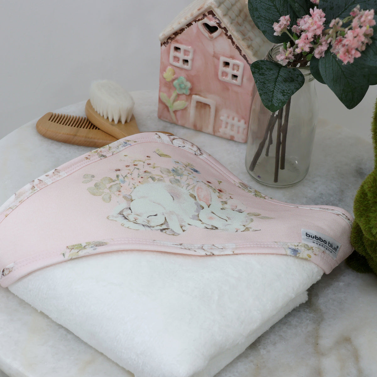 Sleeping Bunny Hooded Towel - Bubba Blue Australia