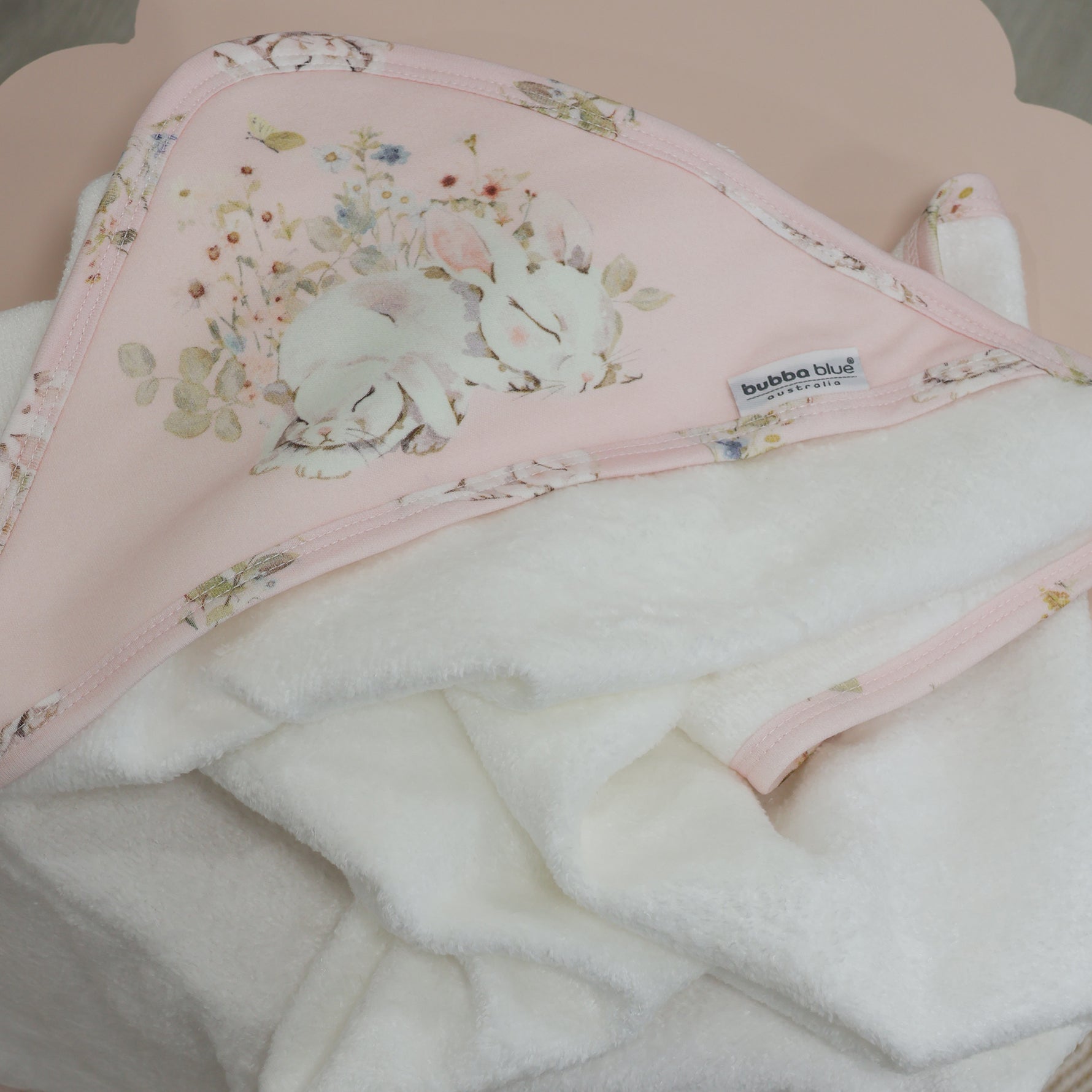 Sleeping Bunny Hooded Towel - Bubba Blue Australia