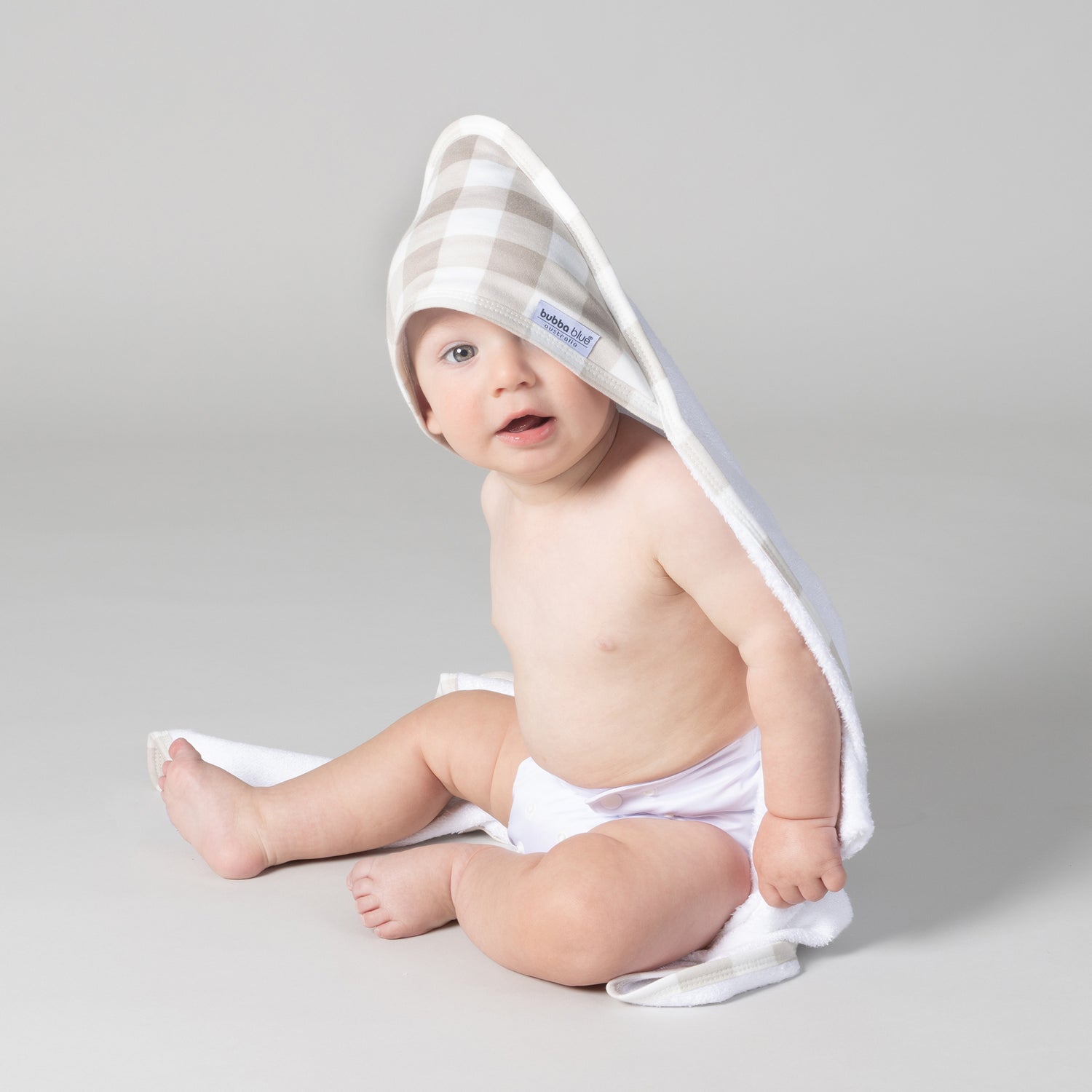 Provincial 2pk Hooded Towel - Olive/Taupe - Bubba Blue Australia