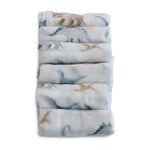 Jurassic Bamboo 6pk Muslin Face Washers - Bubba Blue Australia