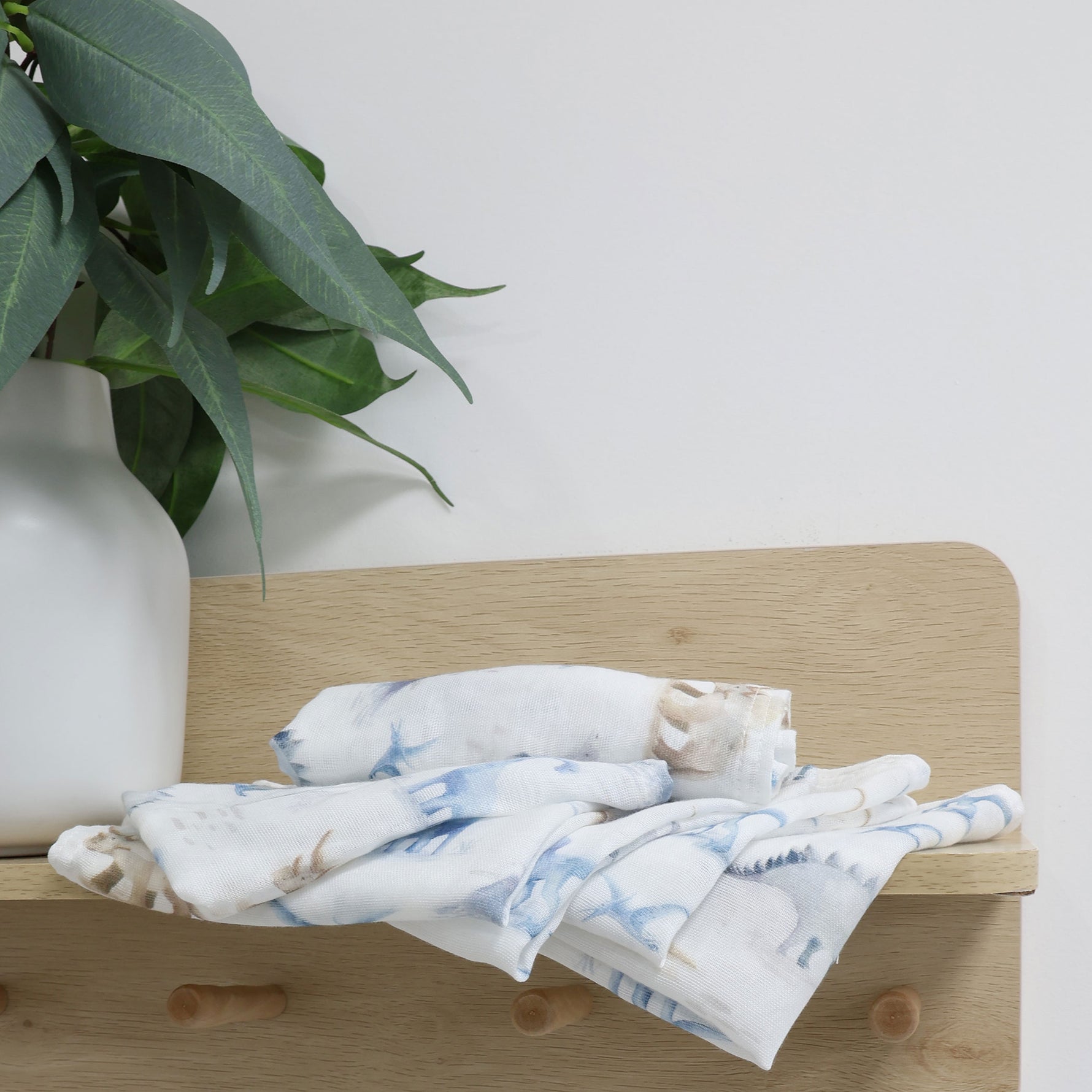Jurassic Bamboo 6pk Muslin Face Washers - Bubba Blue Australia