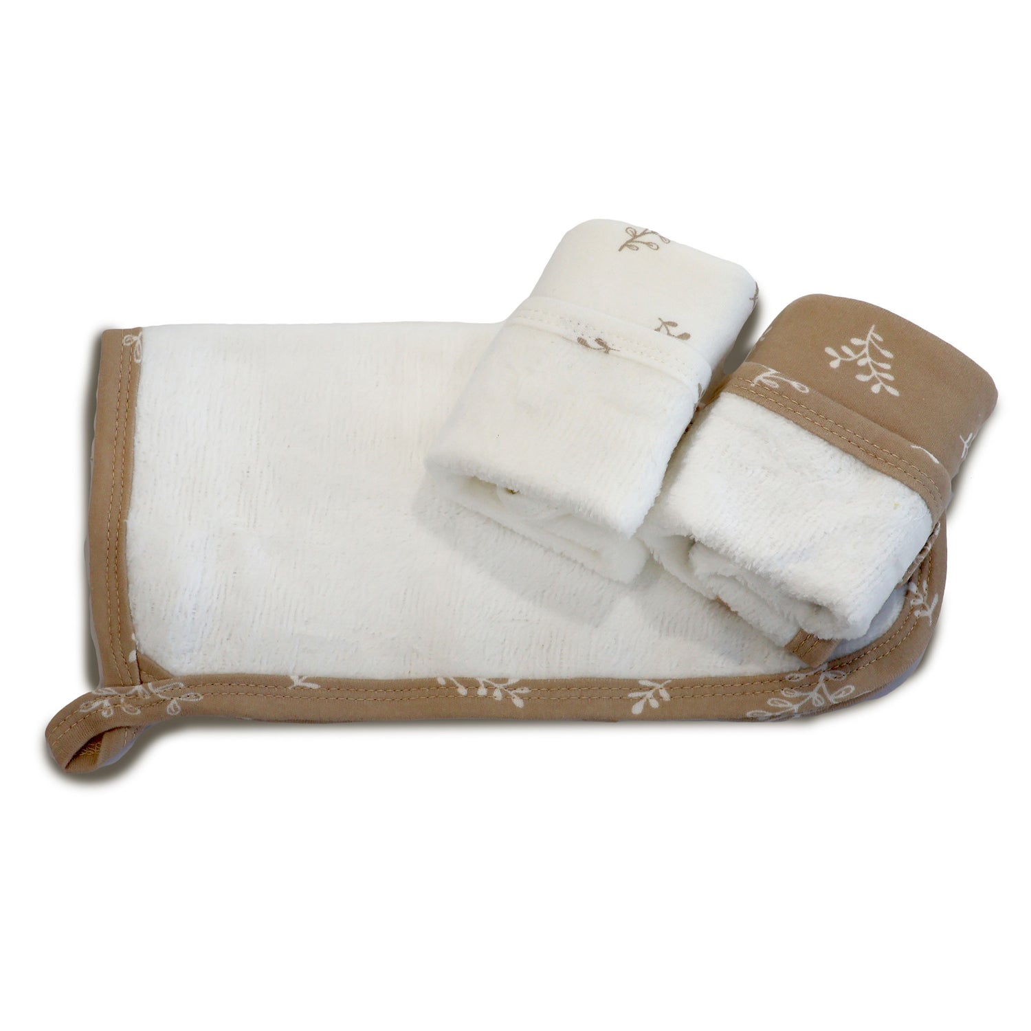 Organic Cotton 3pk Wash Cloths - Chestnut - Bubba Blue Australia