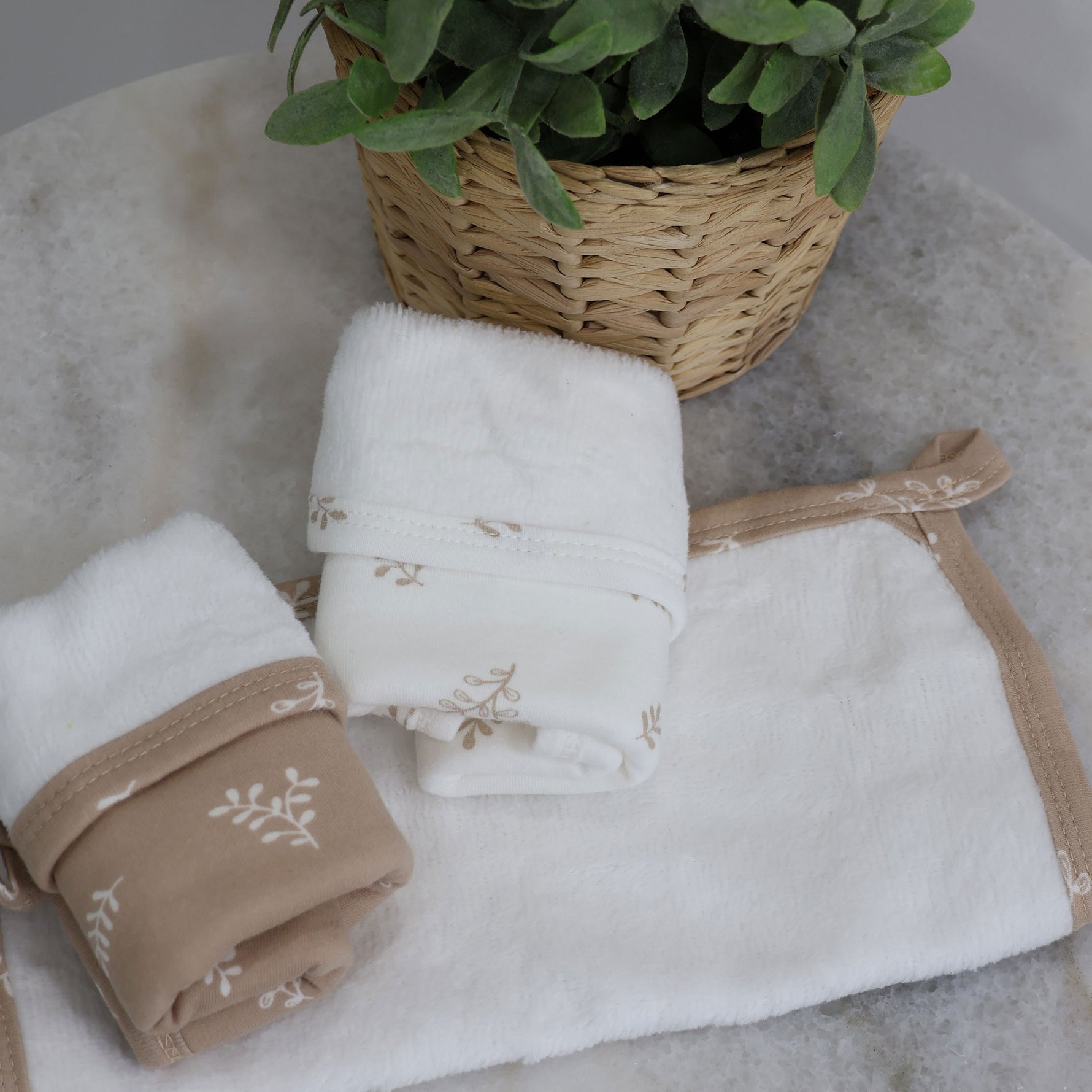 Organic Cotton 3pk Wash Cloths - Chestnut - Bubba Blue Australia