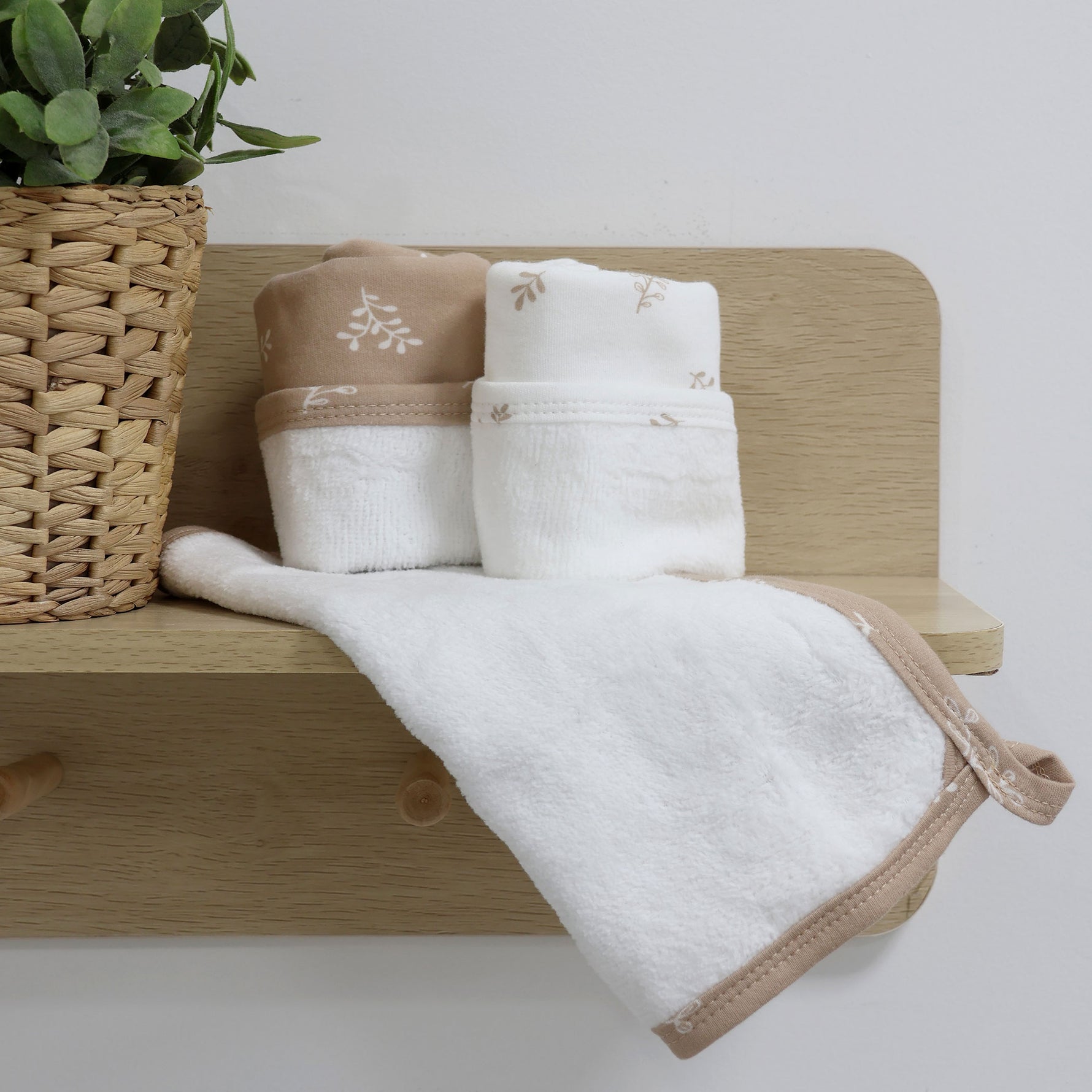 Organic Cotton 3pk Wash Cloths - Chestnut - Bubba Blue Australia
