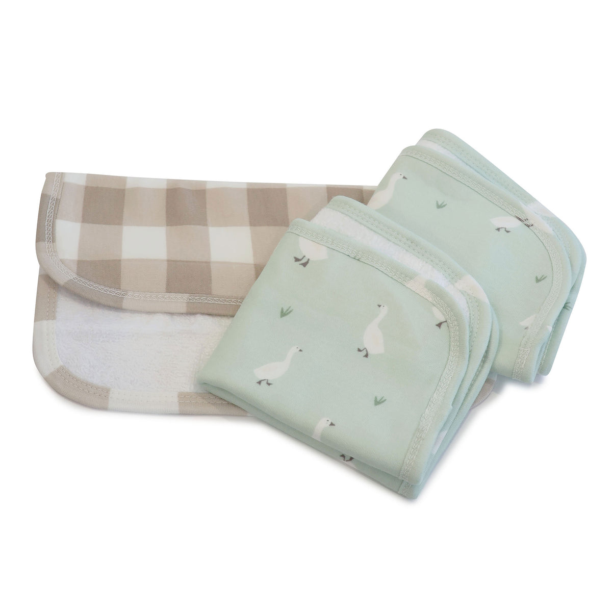 Provincial 3pk Wash Cloth - Olive/Taupe - Bubba Blue Australia