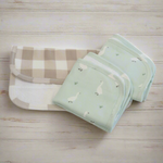 Provincial 3pk Wash Cloth - Olive/Taupe - Bubba Blue Australia