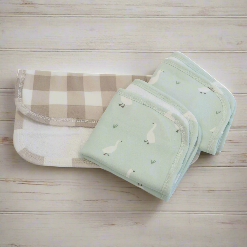Provincial 3pk Wash Cloth - Olive/Taupe - Bubba Blue Australia