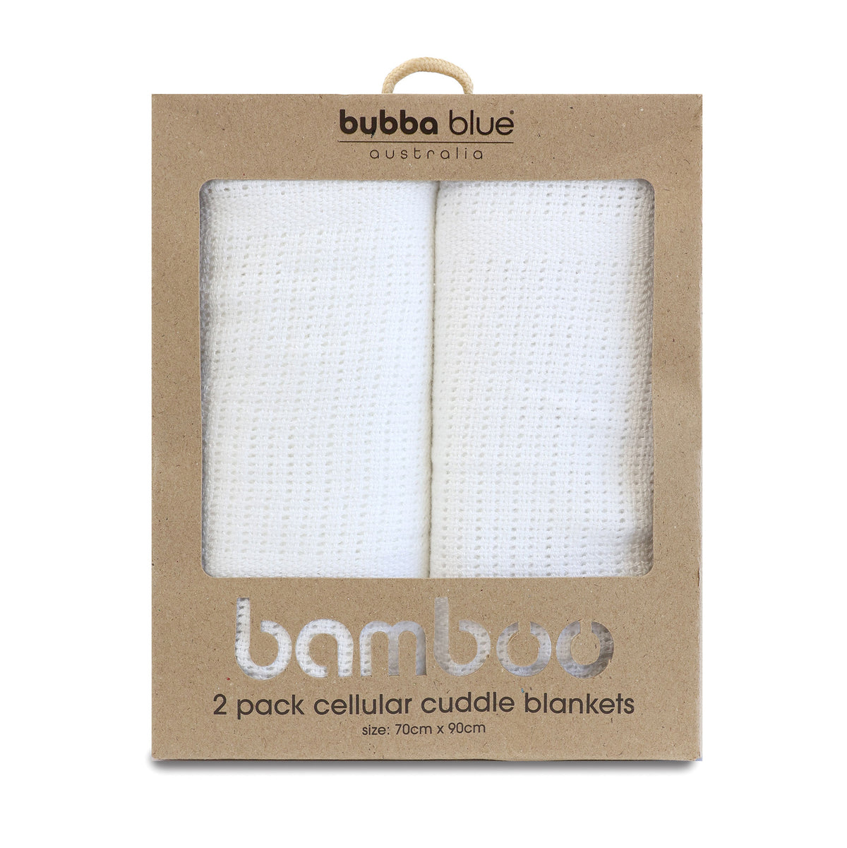 Bamboo White 2pk Cellular Blankets - Bubba Blue Australia