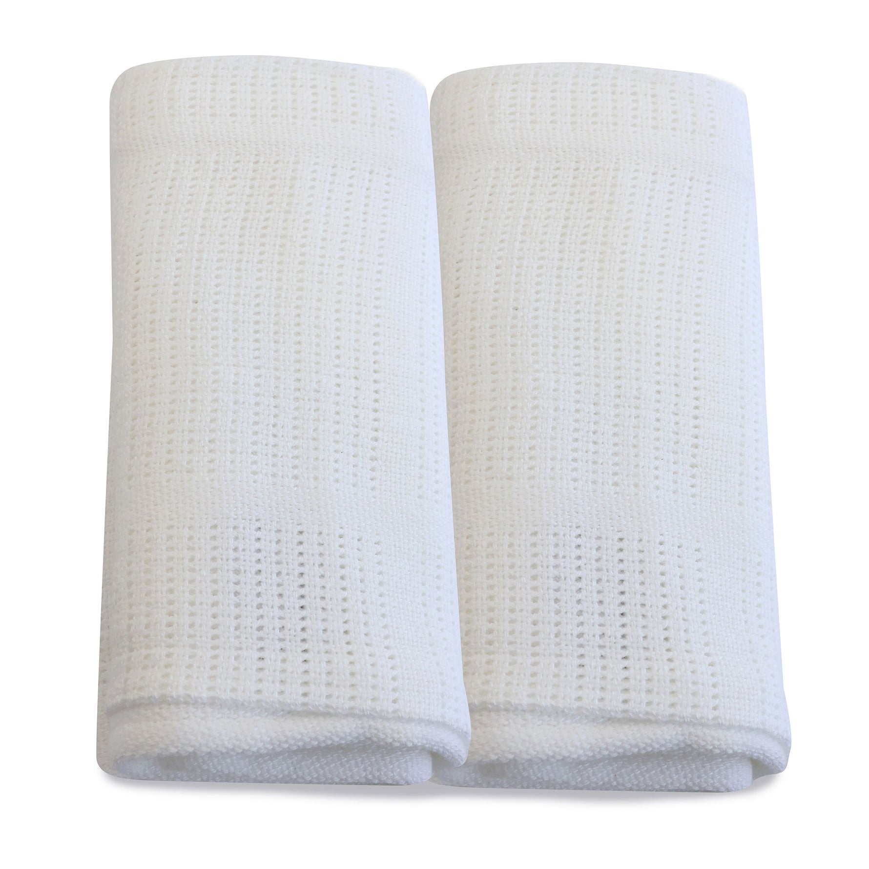 Bamboo White 2pk Cellular Blankets - Bubba Blue Australia