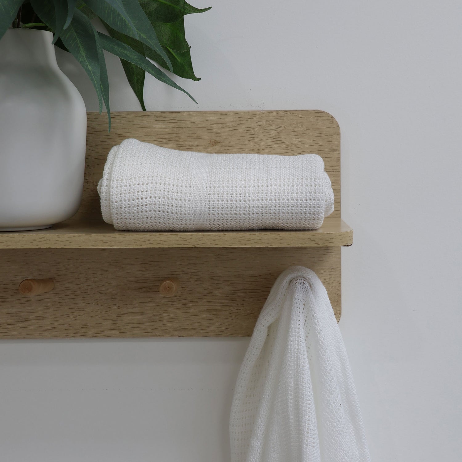 Bamboo White 2pk Cellular Blankets - Bubba Blue Australia