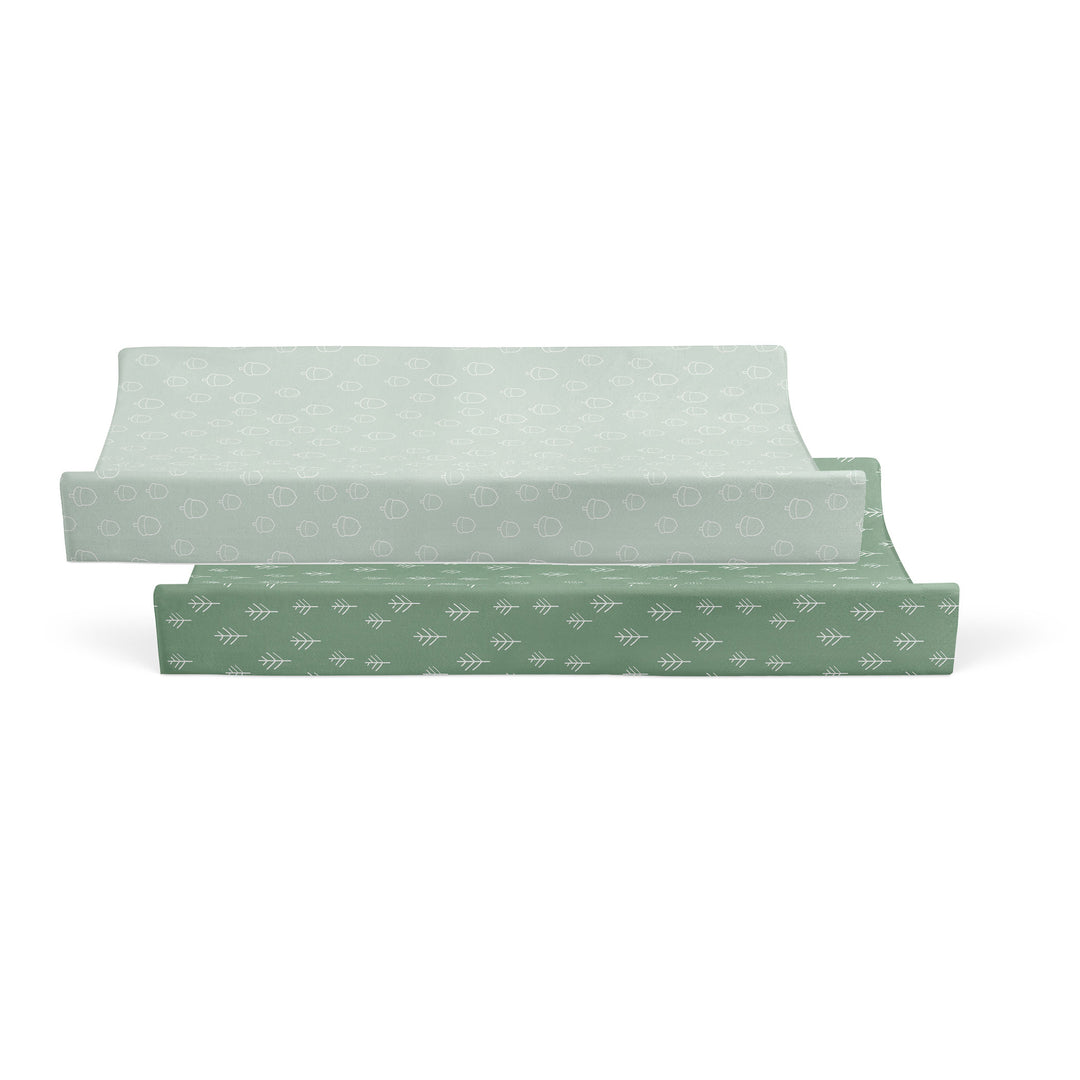 Nordic 2pk Waterproof Change Pad Covers Avocado/Forest - Bubba Blue Australia