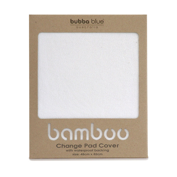 Bamboo White Waterproof Change Mat Cover/Large Bassinet Fitted Sheet - Bubba Blue Australia