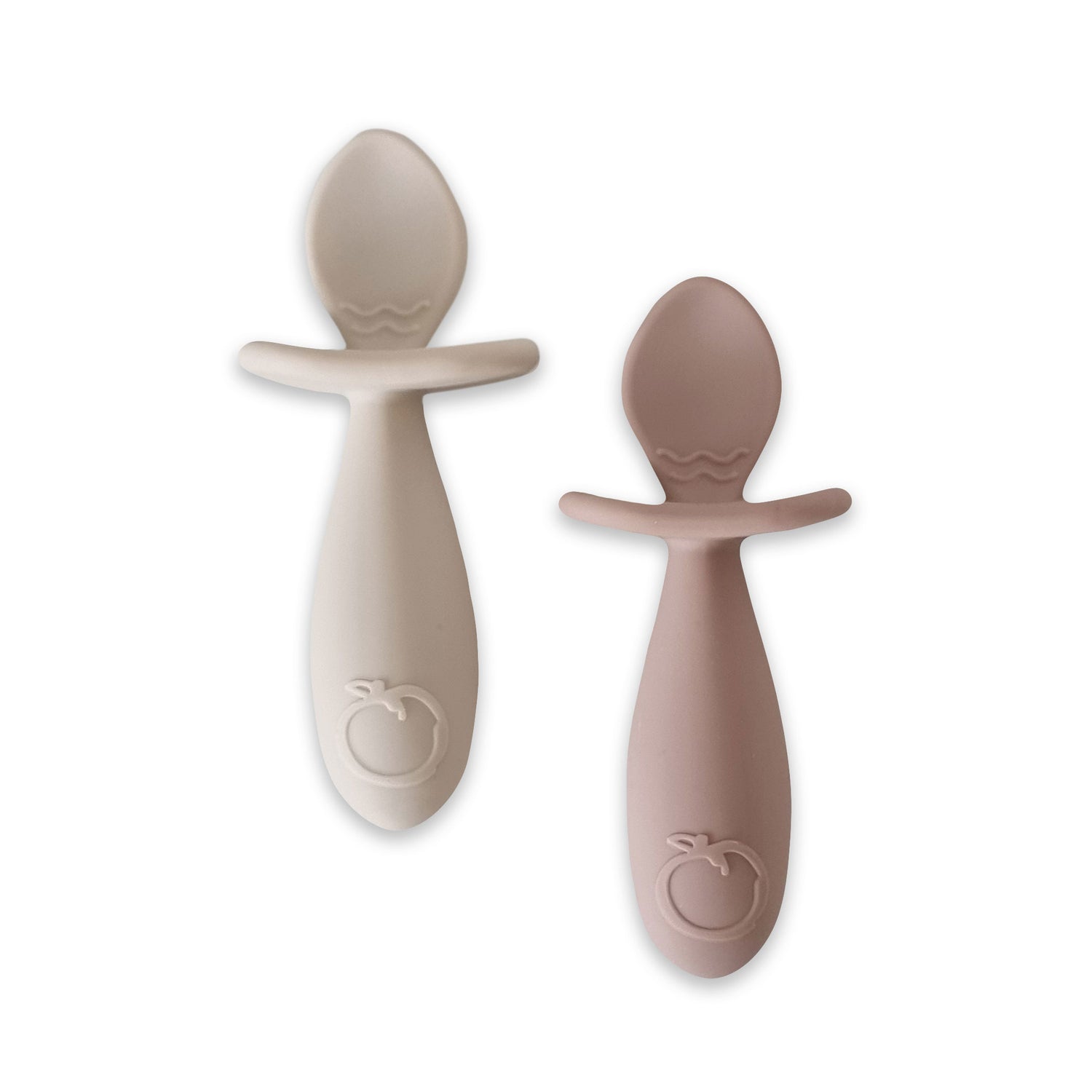 Plum Silicone 2pk Easy Grip Spoon Set- Sand/Nutmeg - Bubba Blue Australia