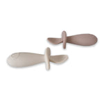 Plum Silicone 2pk Easy Grip Spoon Set- Sand/Nutmeg - Bubba Blue Australia