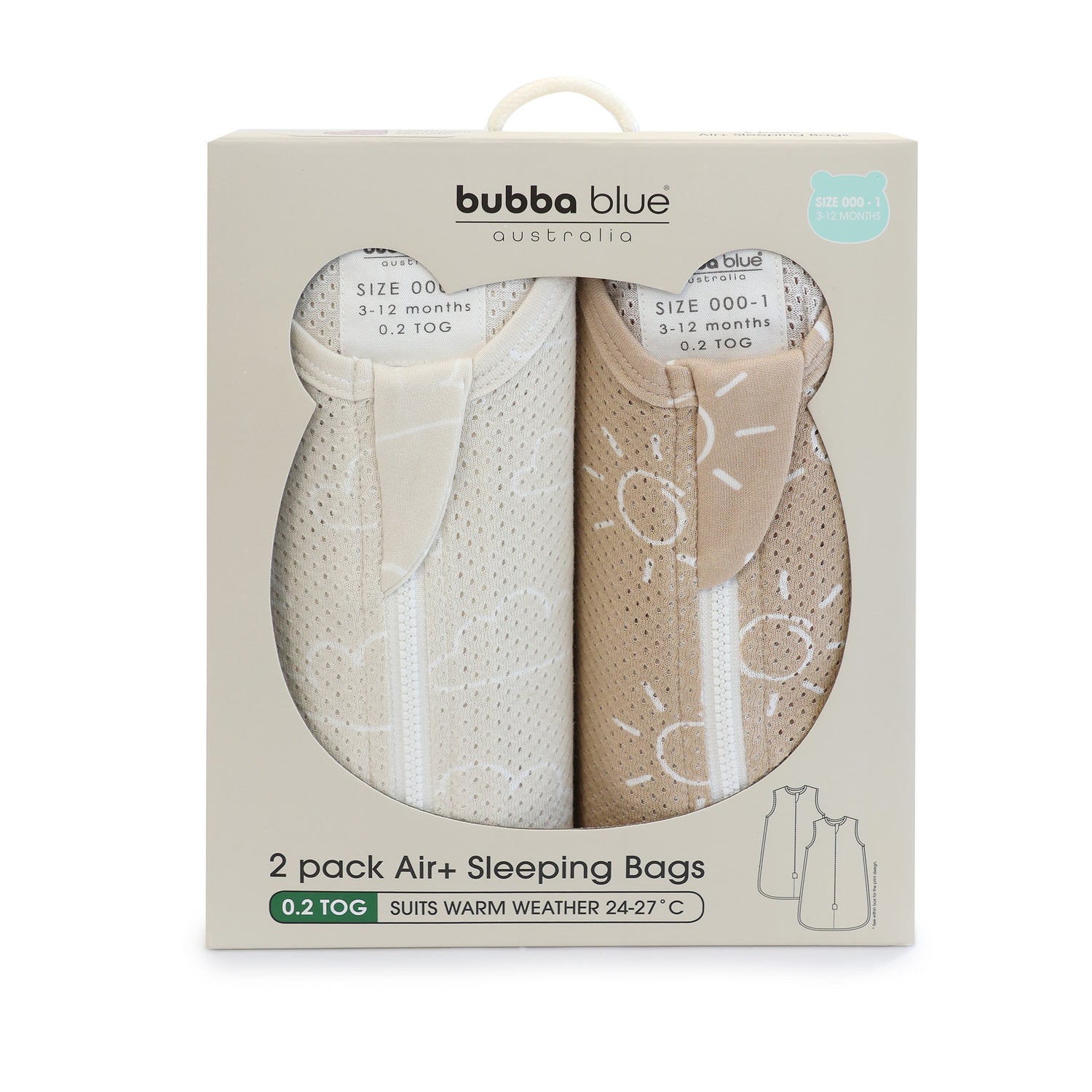 Nordic 0.2 TOG 2pk Air+ Sleep Bags Sand/Chestnut - Bubba Blue Australia
