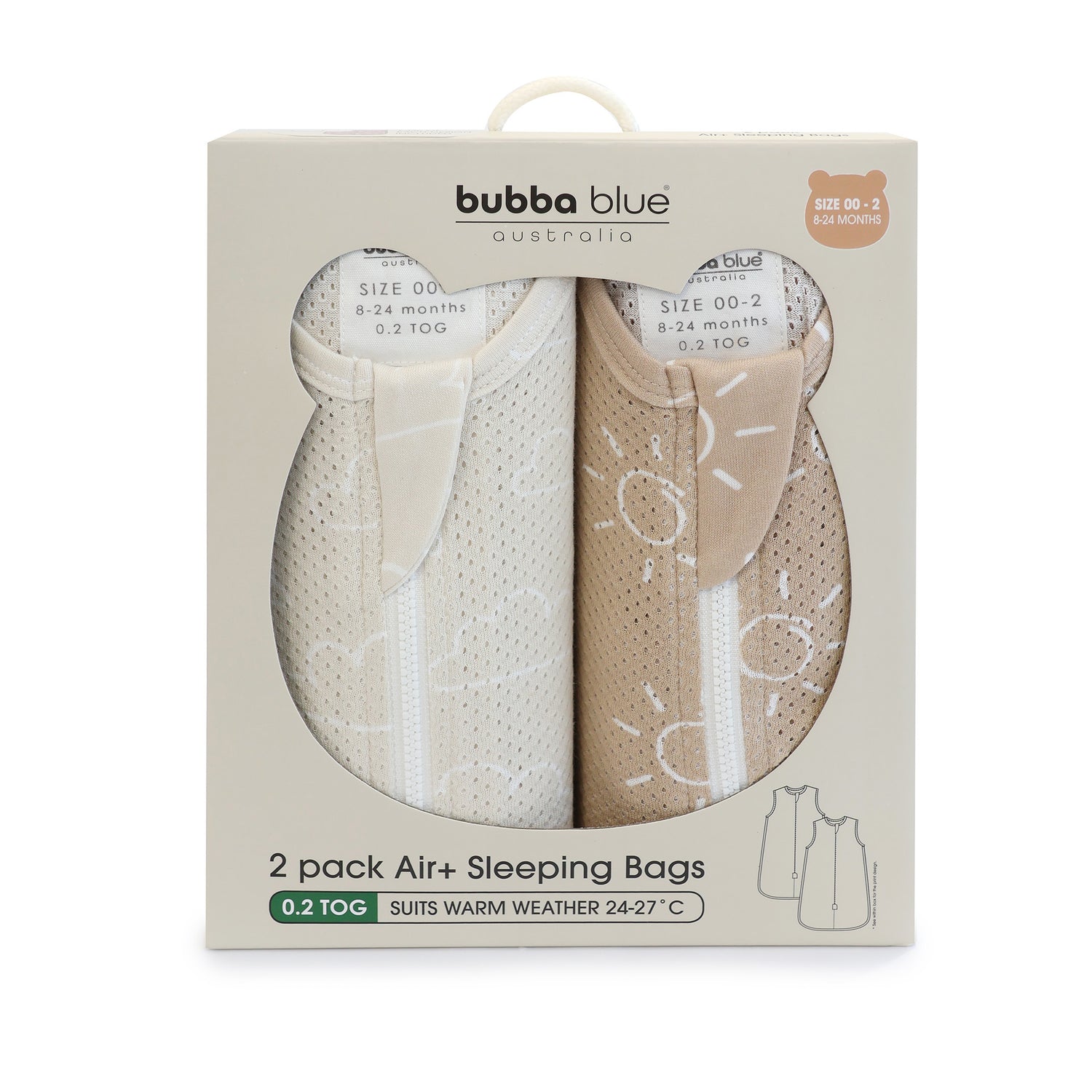 Nordic 0.2 TOG 2pk Air+ Sleep Bags Sand/Chestnut - Bubba Blue Australia
