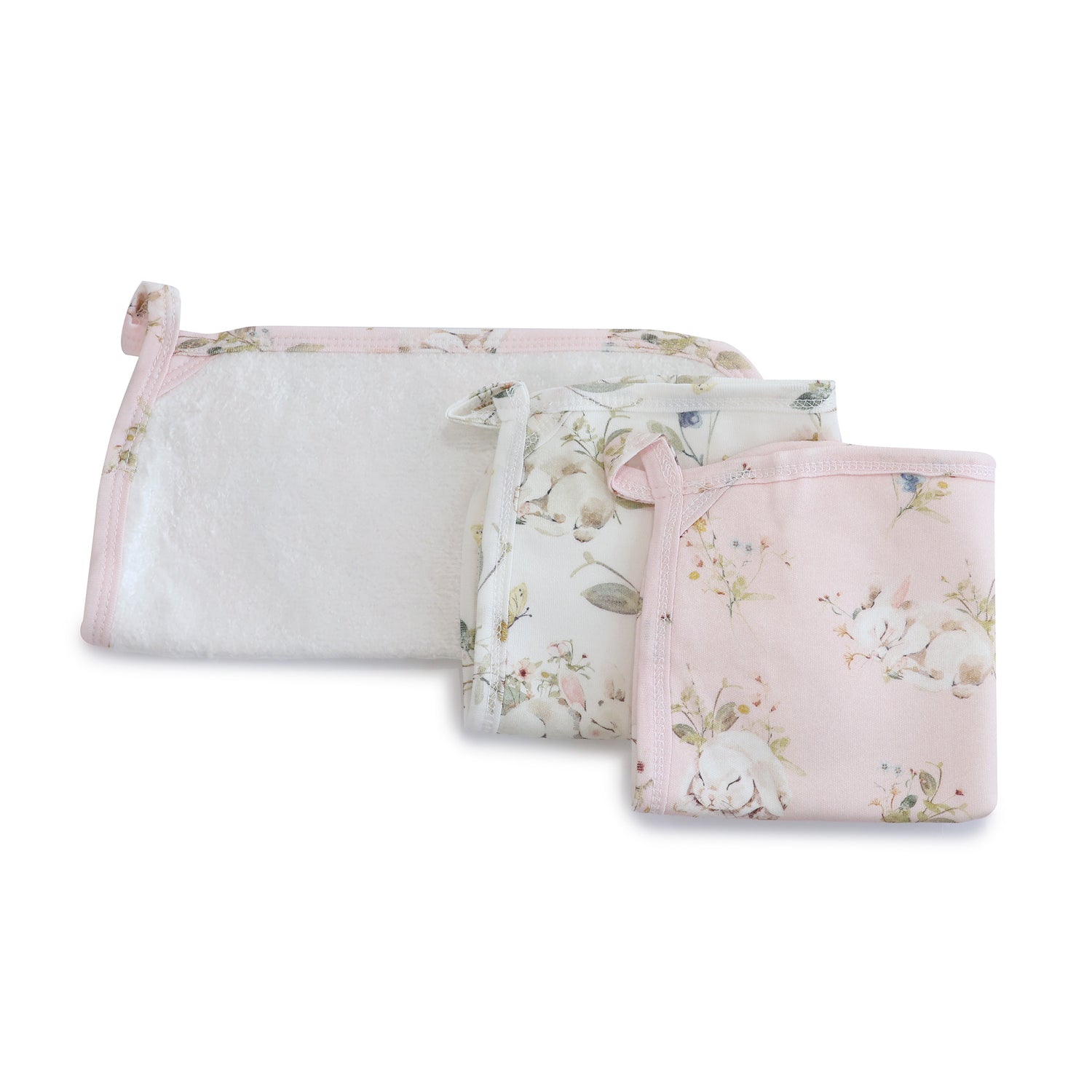 Sleeping Bunny 3pk Wash Cloths - Bubba Blue Australia