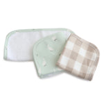 Provincial 3pk Wash Cloth - Olive/Taupe - Bubba Blue Australia