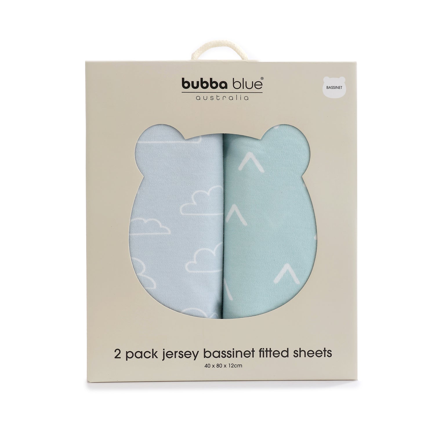 Nordic 2pk Jersey Bassinet Fitted Sheets Dusty Blue/Mint - Bubba Blue Australia